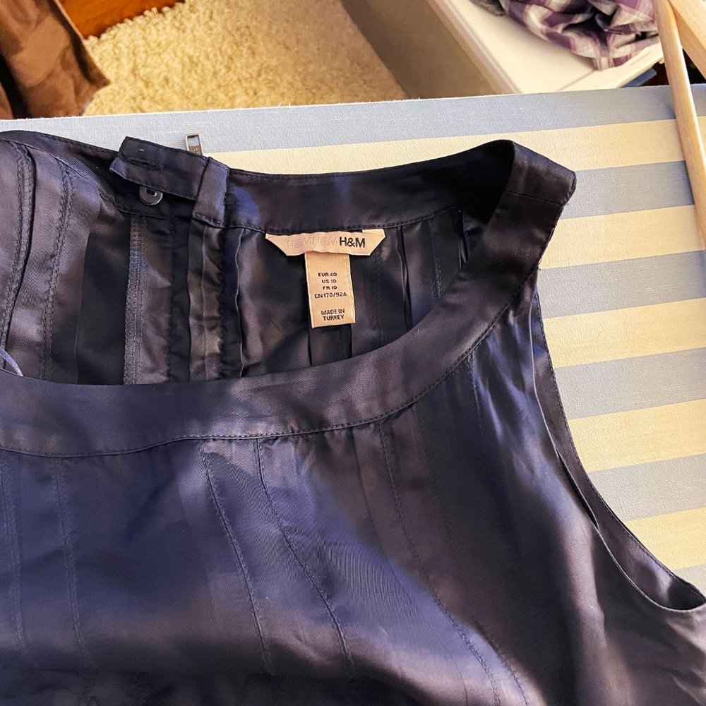 Midnight blue fit and flair dress - Picture 3 of 3